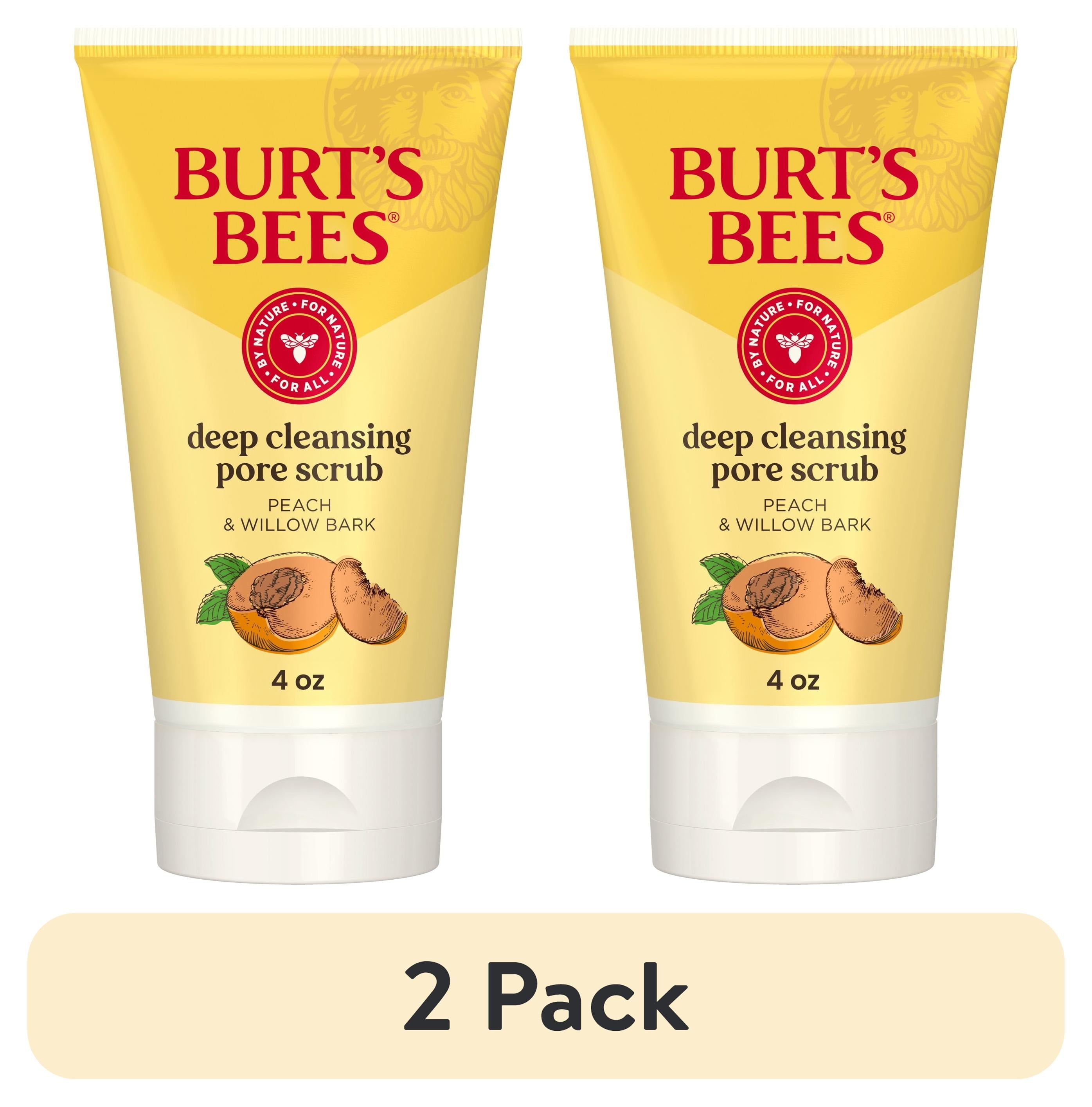 (2 pack) Burt's Bees Deep Cleansing Pore Scrub with Peach and Willow Bark, 4 Ounces