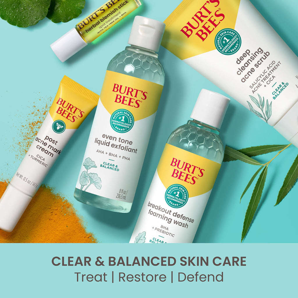 Burts Bees Clear and Balanced Deep Cleansing Acne Face Scrub, 4 Oz