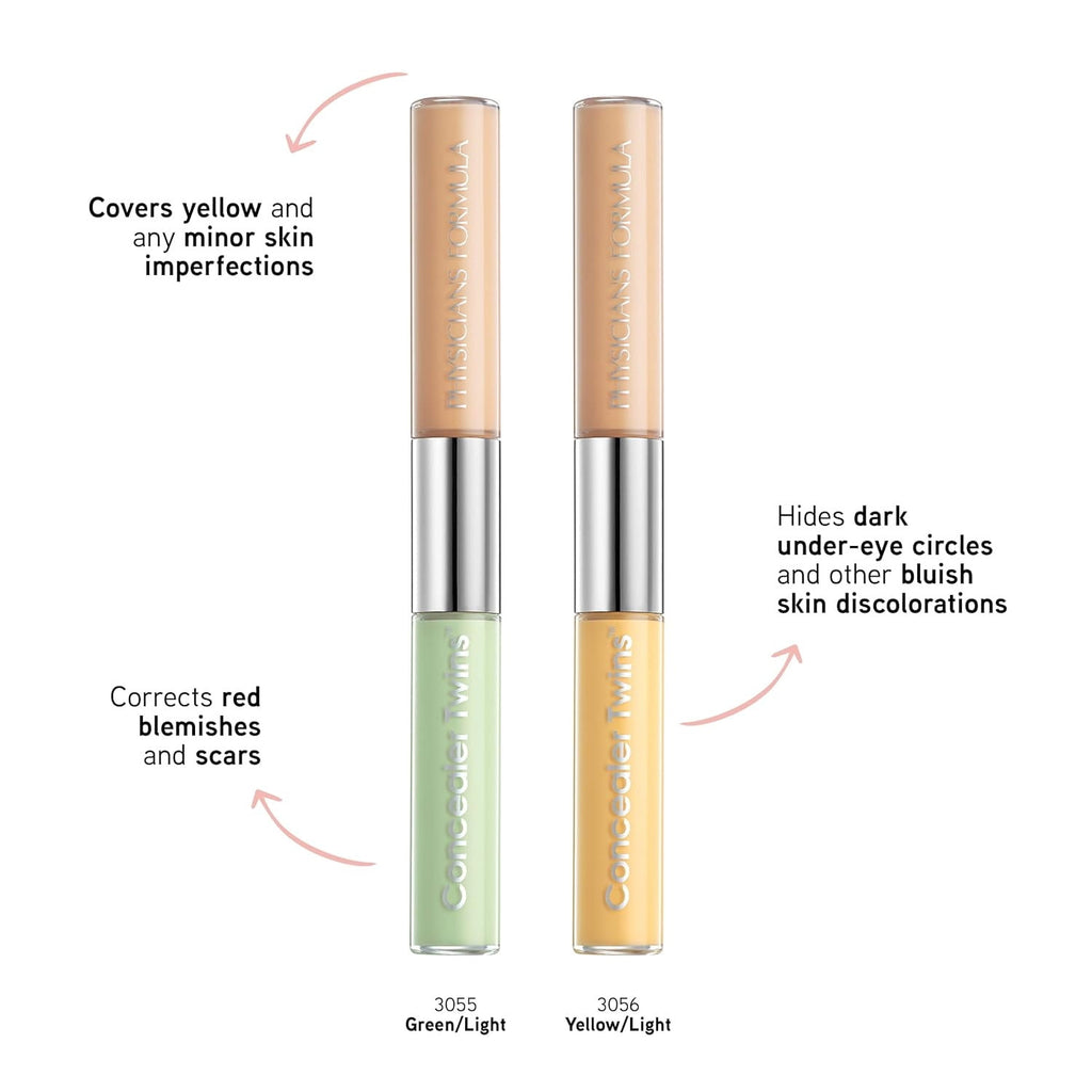 (2 pack) Physicians Formula Concealer Twins Cream Concealer, Yellow/Light