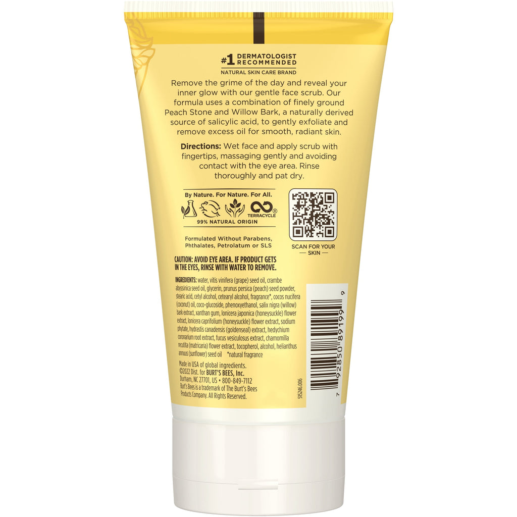 Burt's Bees Deep Cleansing Pore Scrub with Peach and Willow Bark, 4 Ounces