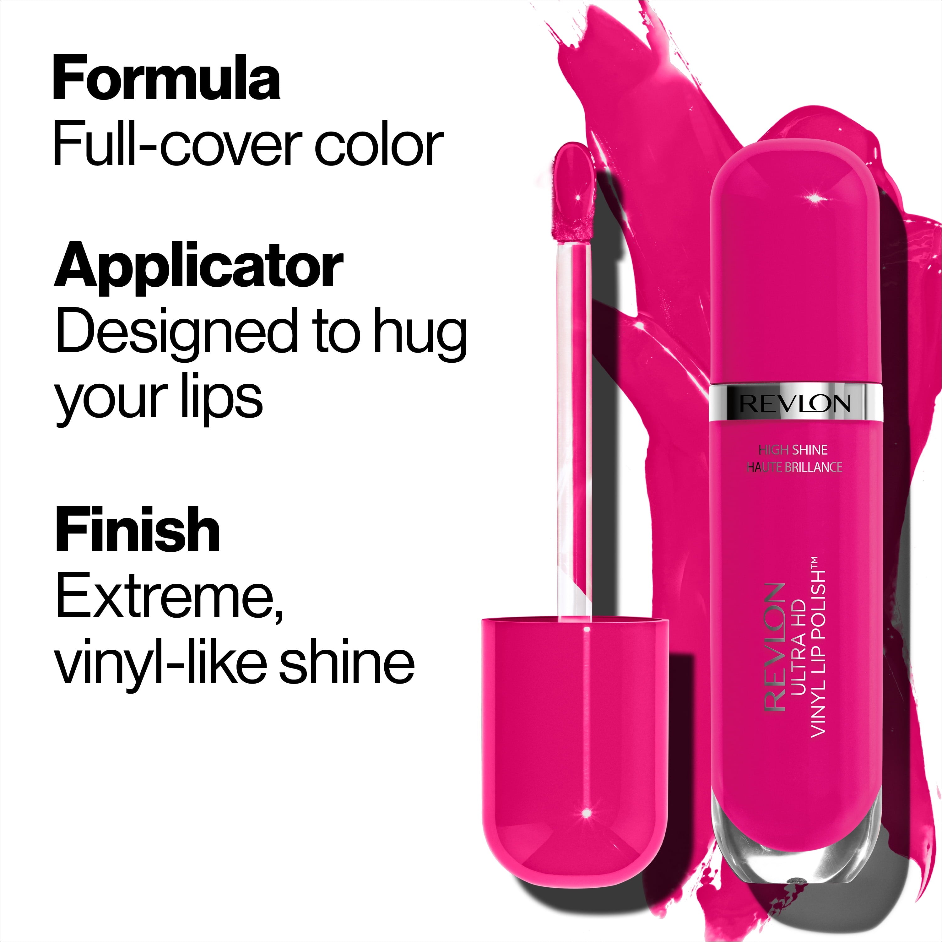 Revlon Ultra HD Vinyl Lip Polish, Liquid Lipstick with Aloe Leaf Extract and Vitamin E , 915 So Shady, 0.16 oz