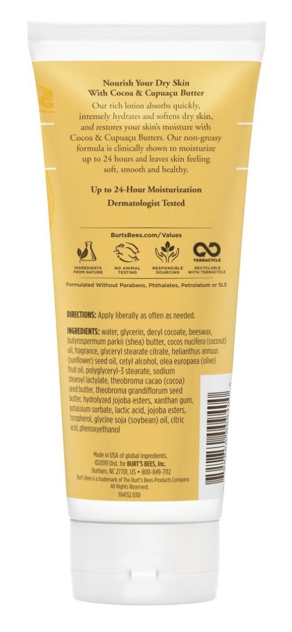Burts Bees Body Lotion Cocoa & Cupuacu Butter 6oz Dry Skin (Pack of 2)