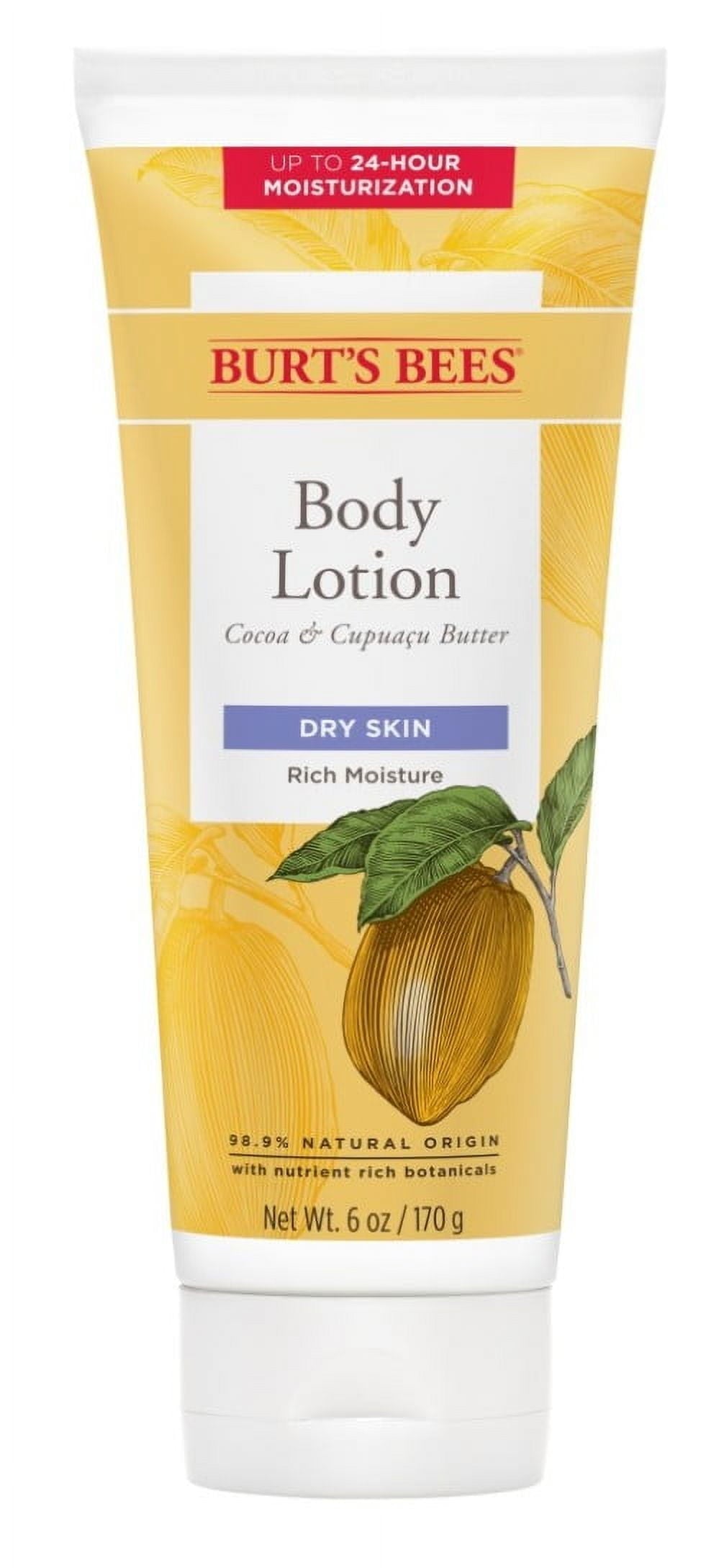 Burts Bees Body Lotion Cocoa & Cupuacu Butter 6oz Dry Skin (Pack of 2)