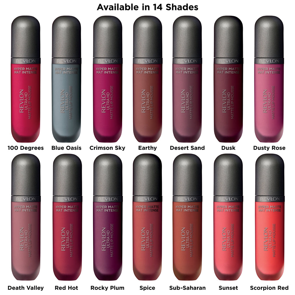 Revlon Ultra HD Lip Mousse Hyper Matte, Liquid Cream-like Lipstick, 0.16 oz, 810 Sunset