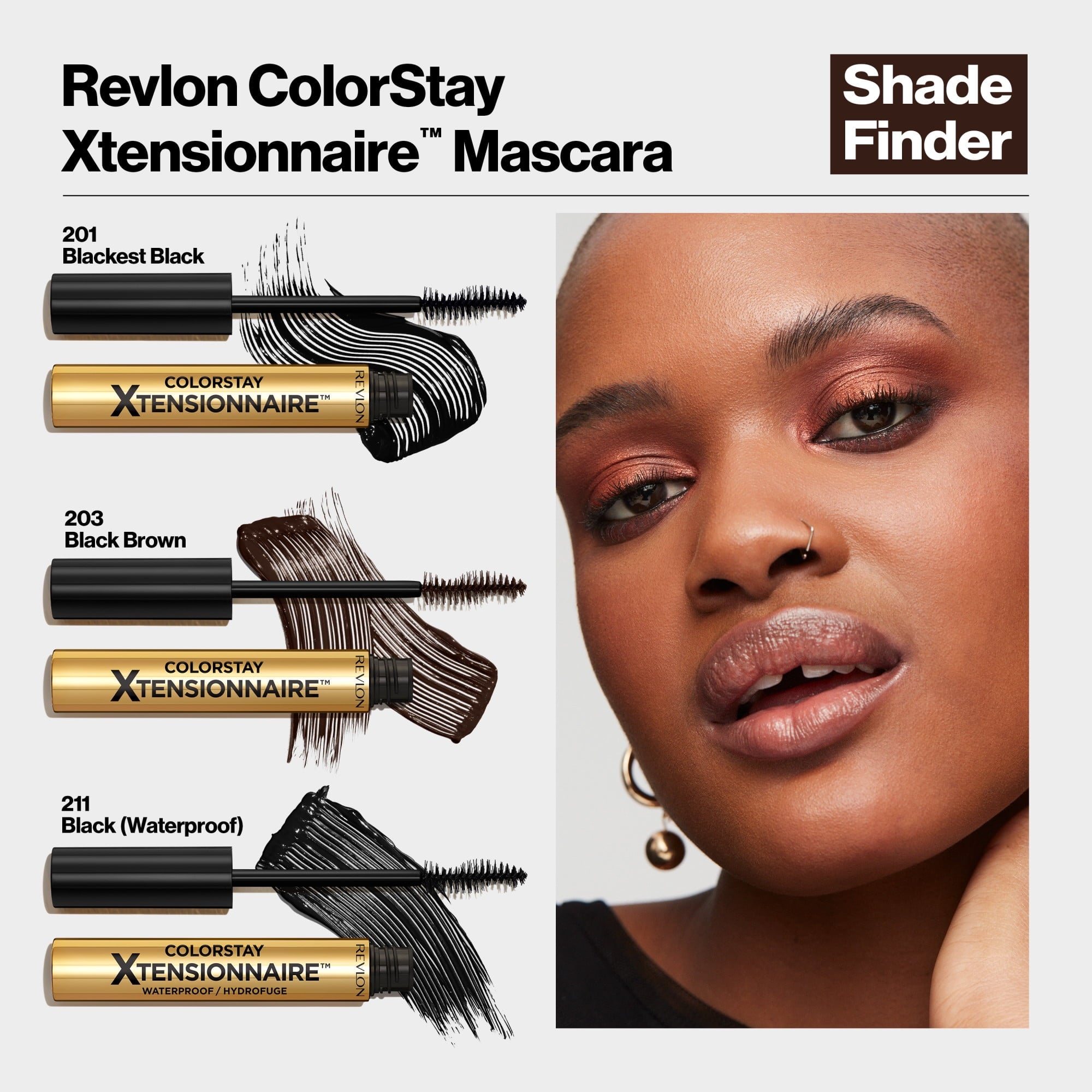 Revlon ColorStay Xtensionnaire Lengthening Mascara, Lash Serum and Mascara In One, 203 Black Brown