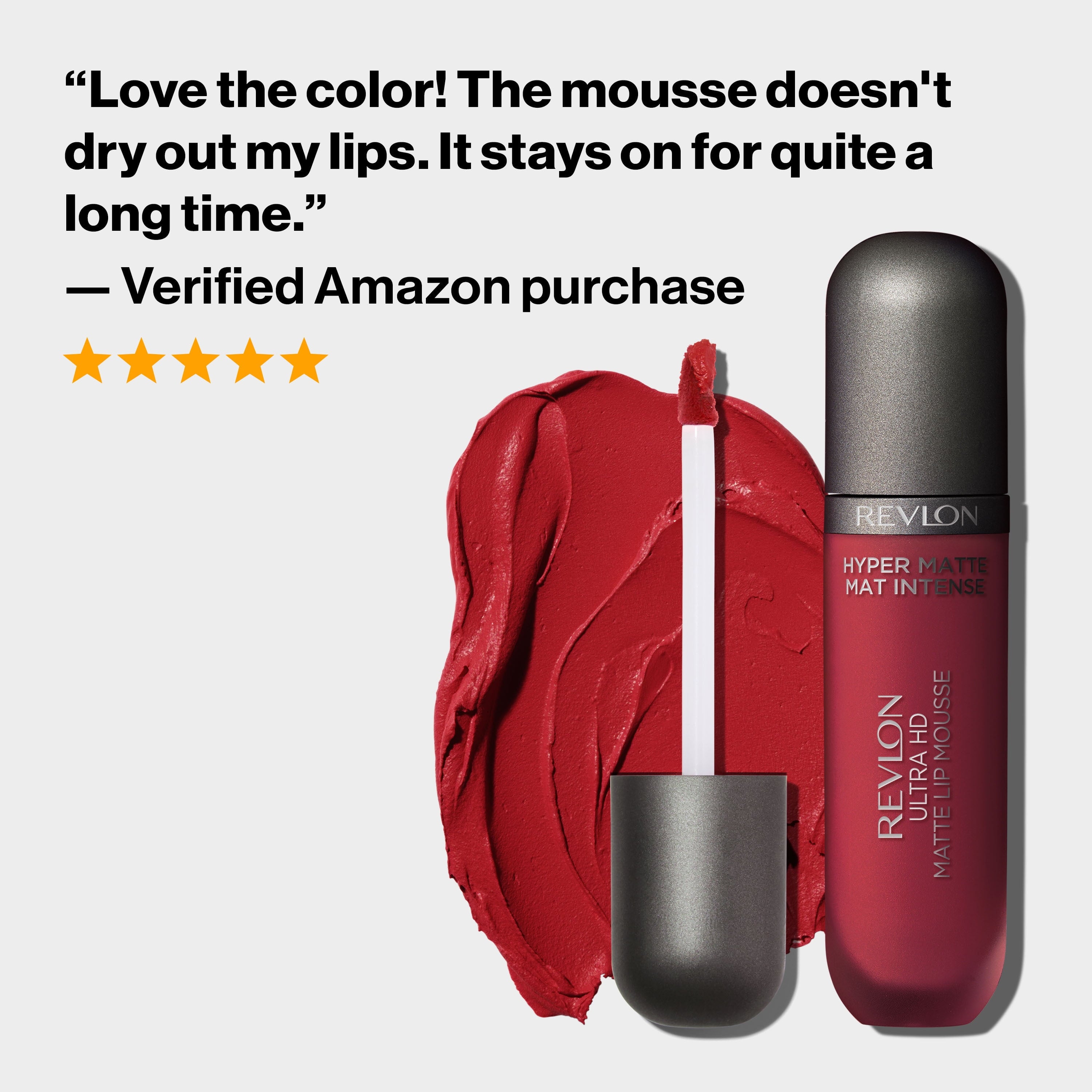 Revlon Ultra HD Lip Mousse Hyper Matte, Liquid Cream-like Lipstick, 0.16 oz, 825 Spice