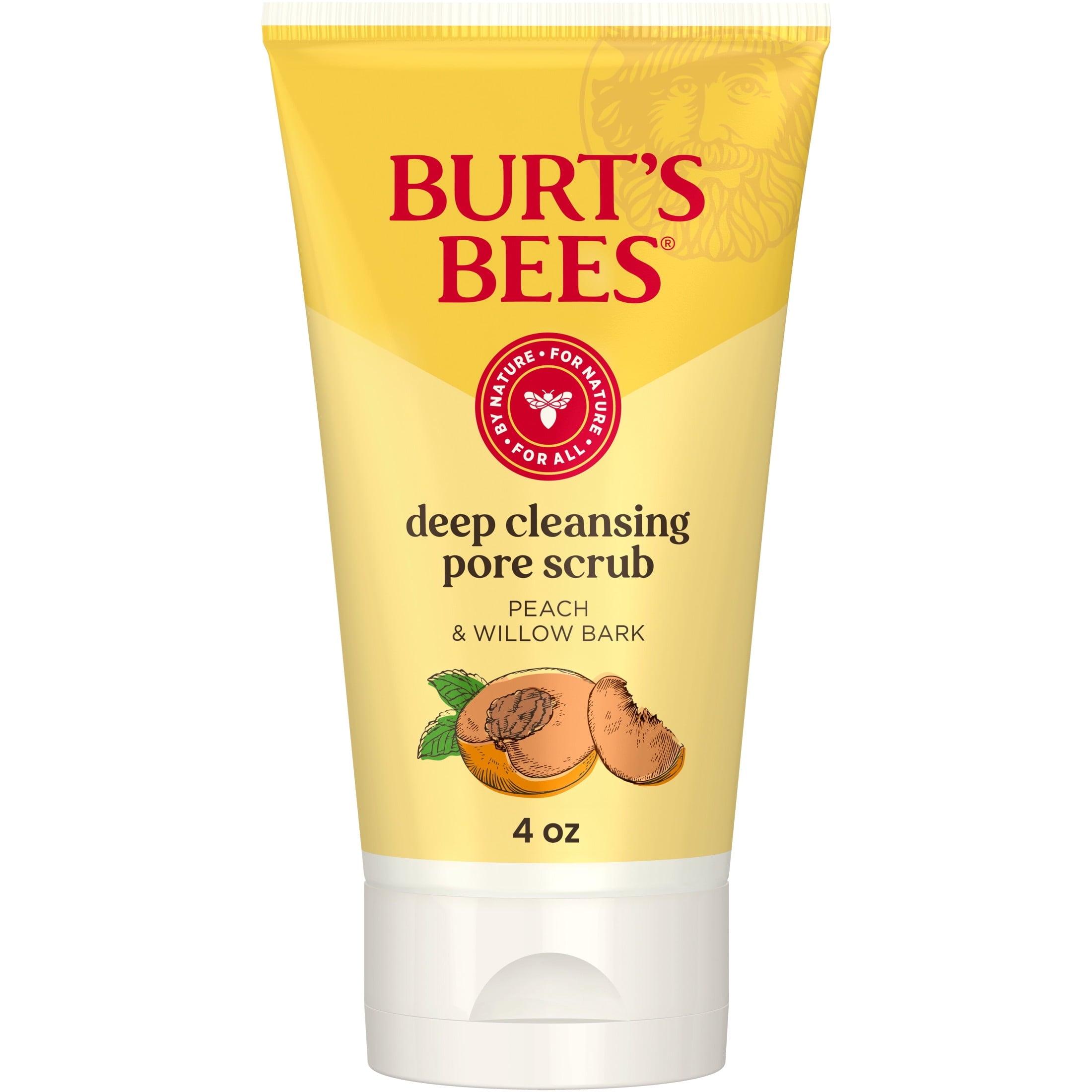 (3 pack) Burt's Bees Deep Cleansing Pore Scrub with Peach and Willow Bark, 4 Ounces
